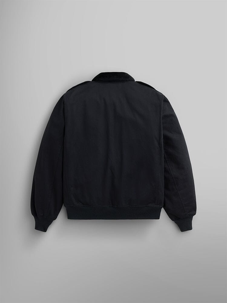 1940s B-10 Bomber Jacket in black by Alpha Industries displayed from the back.