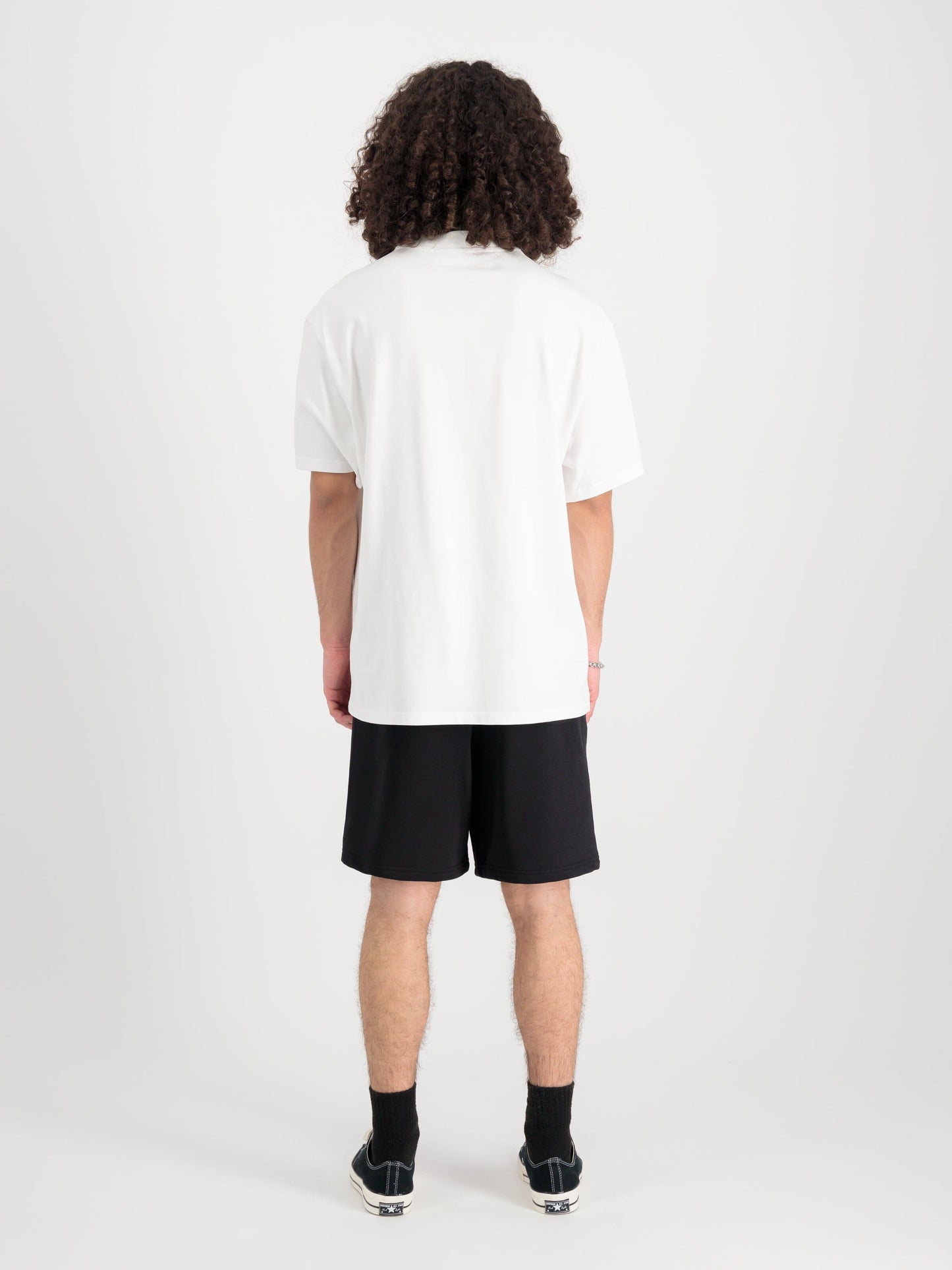 Alpha Essential Relaxed Short by Alpha Industries, black, cotton blend, elastic waistband, drawstring closure.