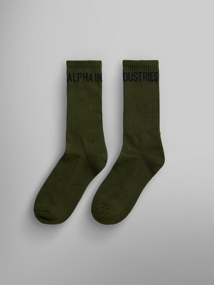 ALPHA LOGO SOCKS ACCESSORY Alpha Industries OG-107 GREEN O/S