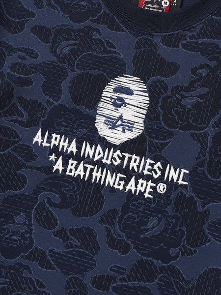 ALPHA X BAPE CREWNECK SWEATER TOP Alpha Industries 