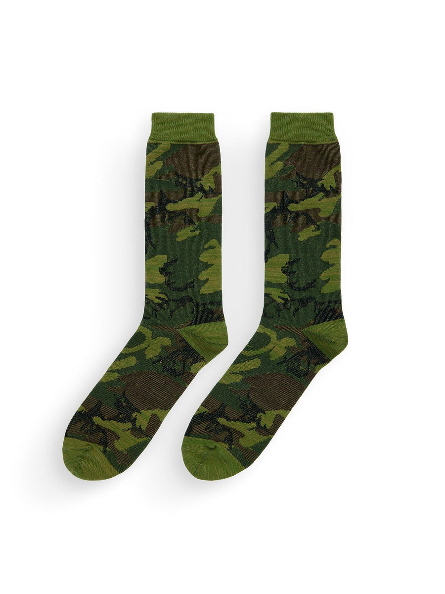 Camo Socks Alpha Industries Cotton-Blend Crew Woodland Camo Pattern.