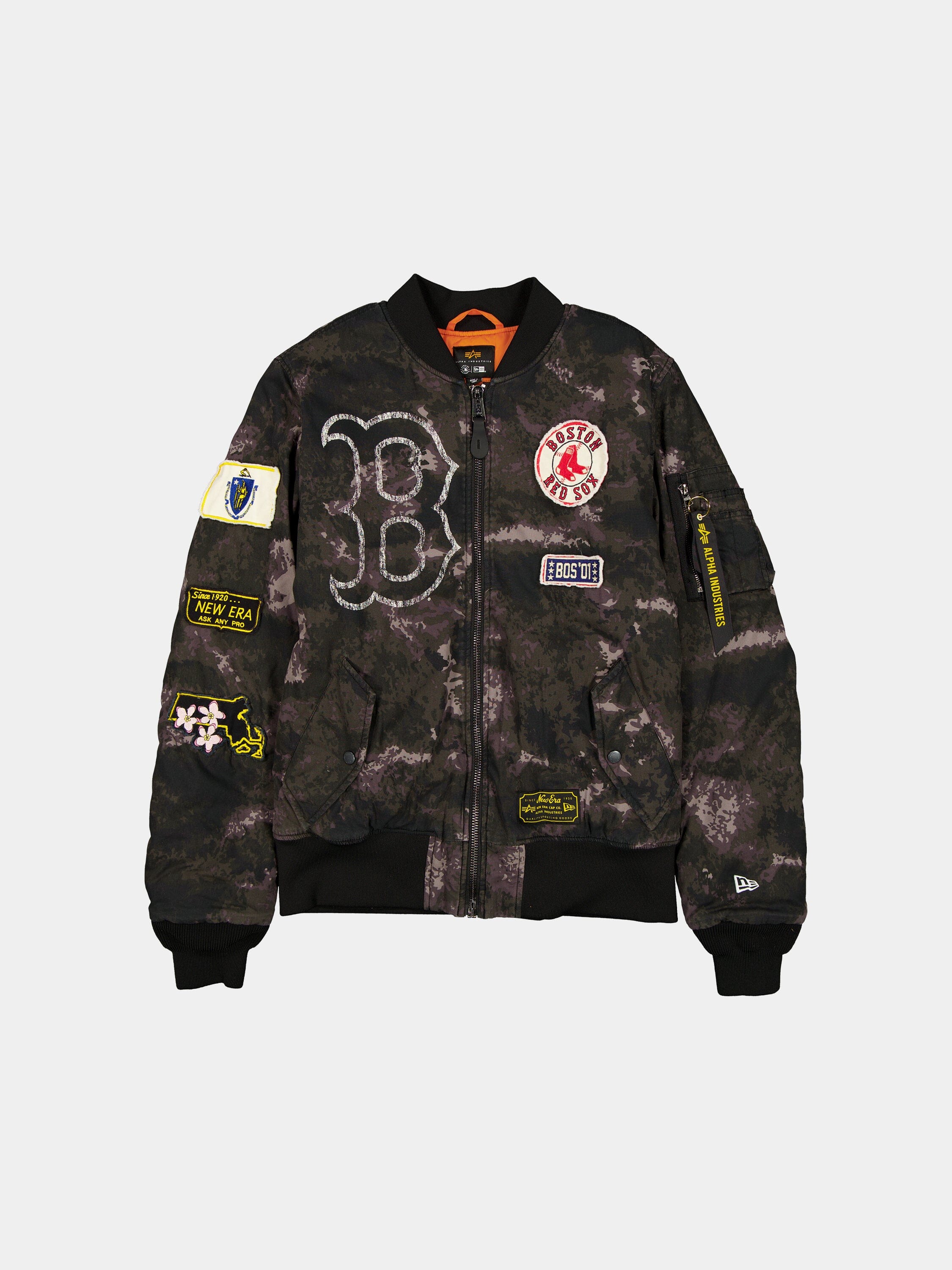 Boston Red Sox X Alpha X New Era MA-1 Bomber Jacket (Black Camo