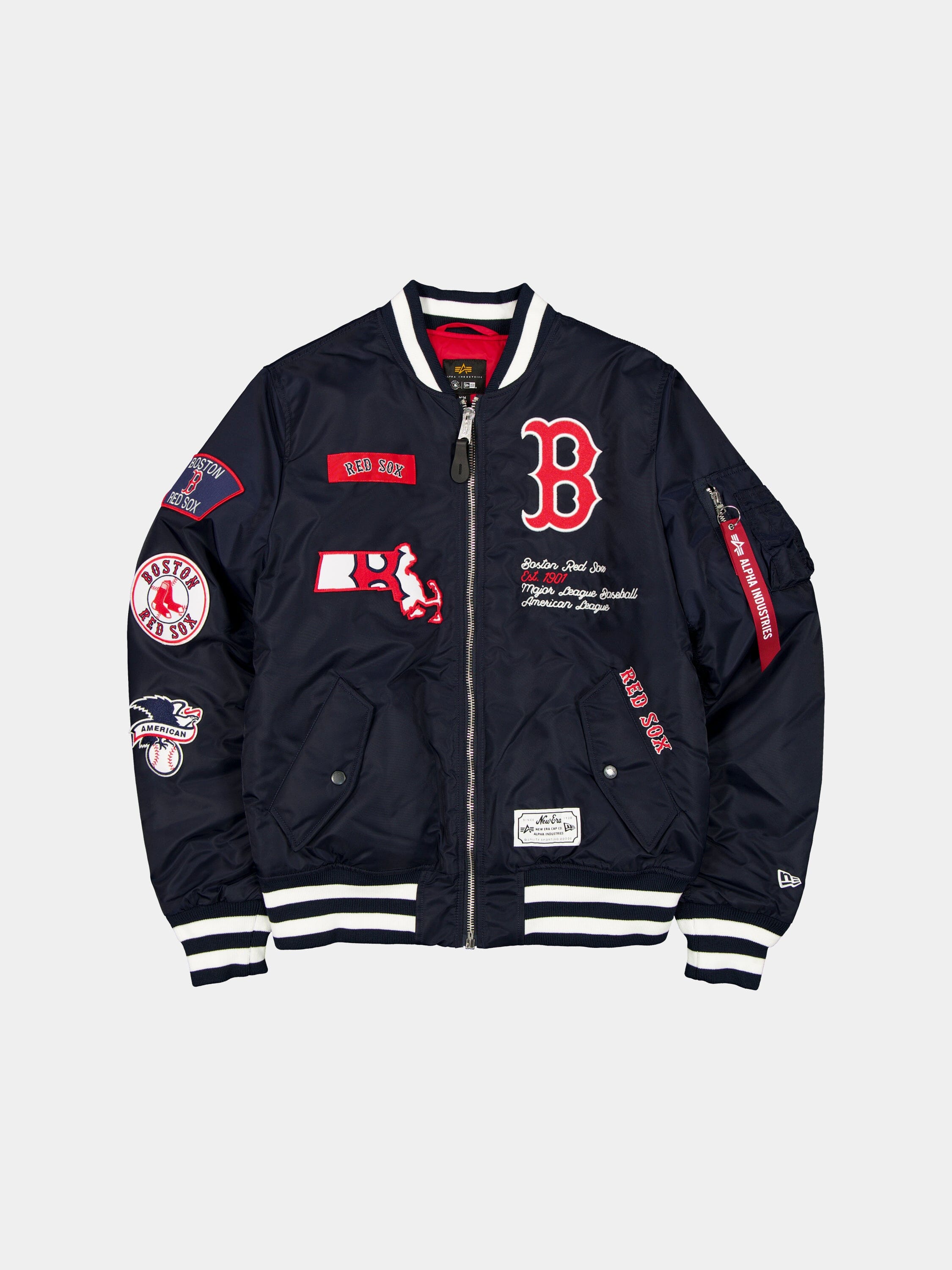 BOSTON RED SOX X ALPHA X NEW ERA MA-1 BOMBER JACKET OUTERWEAR Alpha Industries NAVY/WHITE S