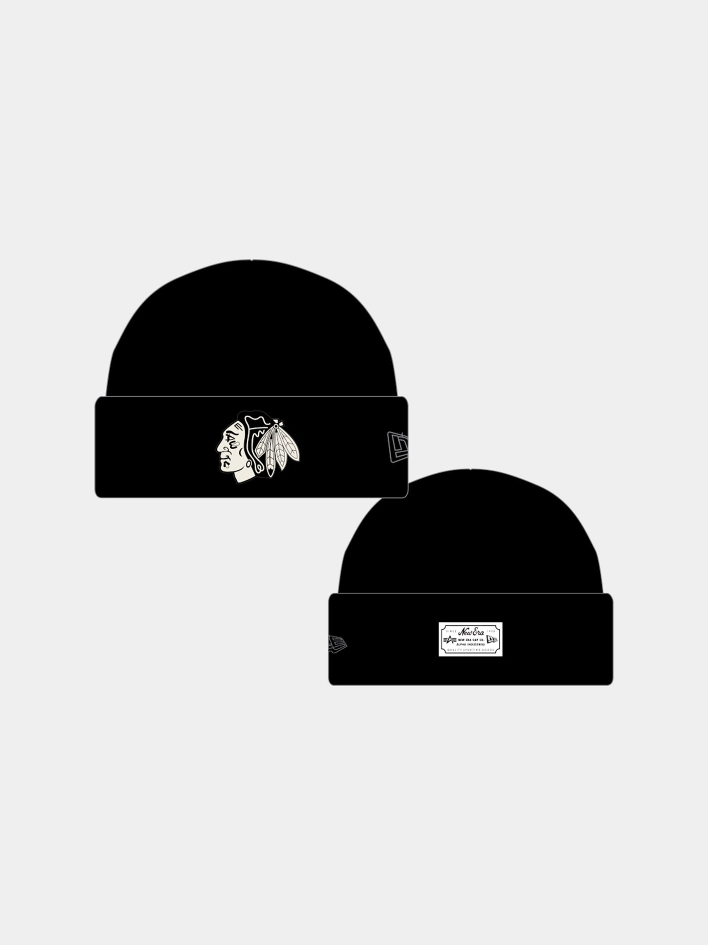 CHICAGO BLACKHAWKS X ALPHA X NEW ERA SHORT CUFF BEANIE ACCESSORY Alpha Industries