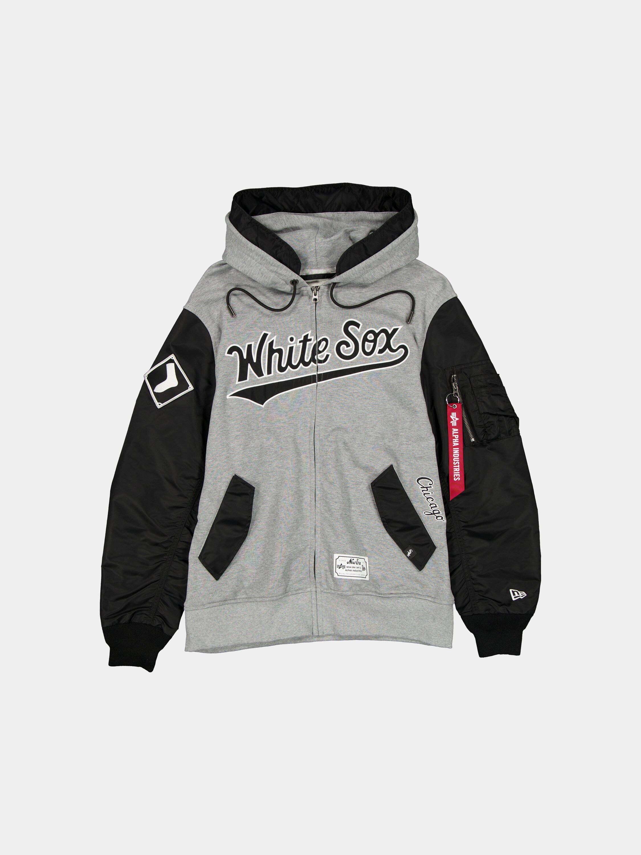 CHICAGO WHITE SOX X ALPHA X NEW ERA MA-1 ZIP UP HOODIE OUTERWEAR Alpha Industries BLACK S
