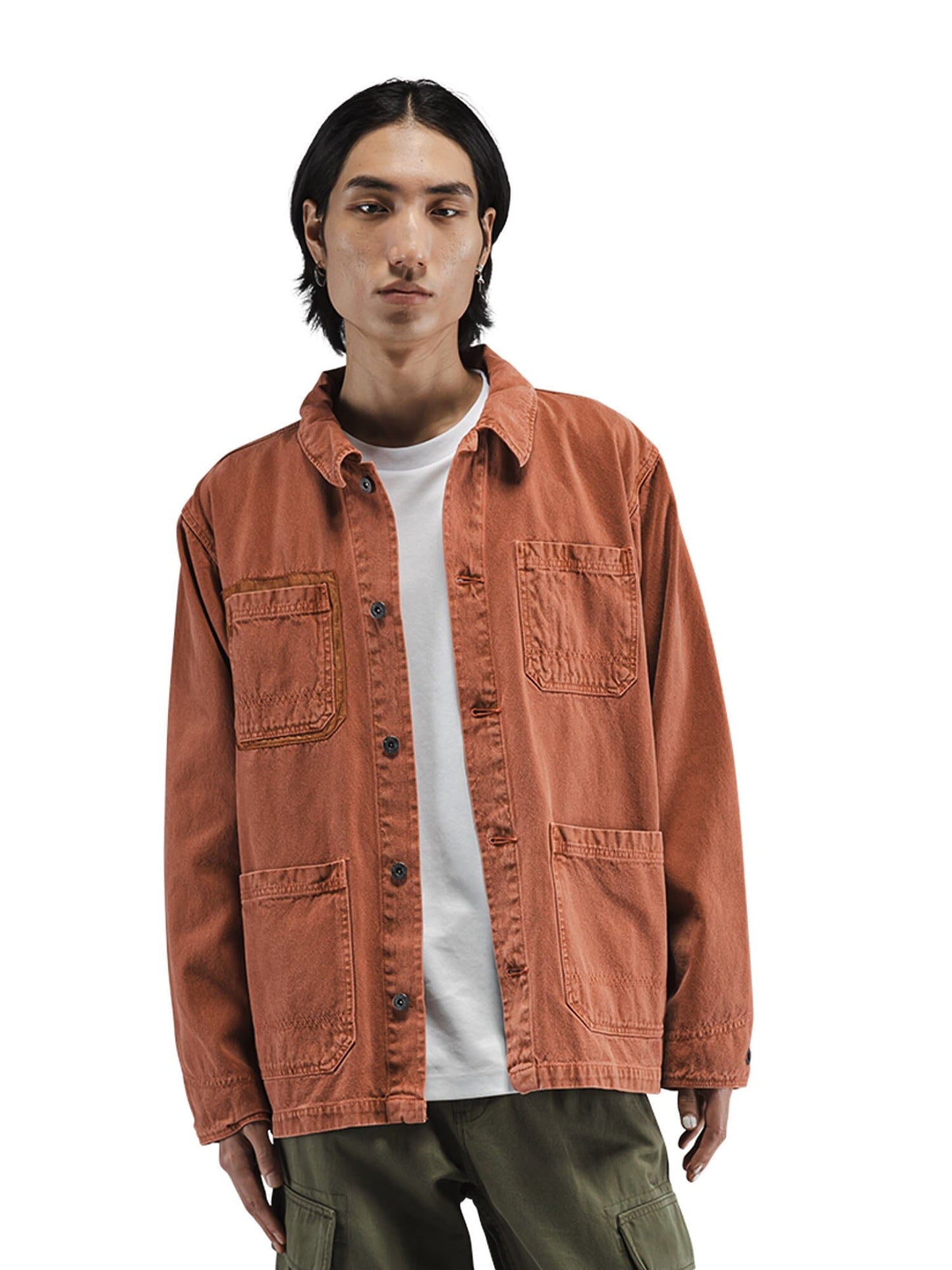Alpha Industries Ctn Chore Coat, cotton with nylon pocket detailing, button closure.