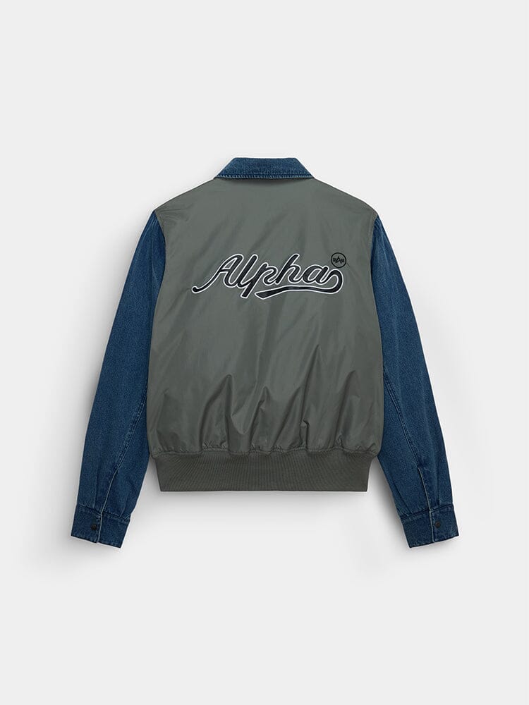 DENIM RELAXED MIXED MEDIA FLIGHT JACKET | Alpha Industries