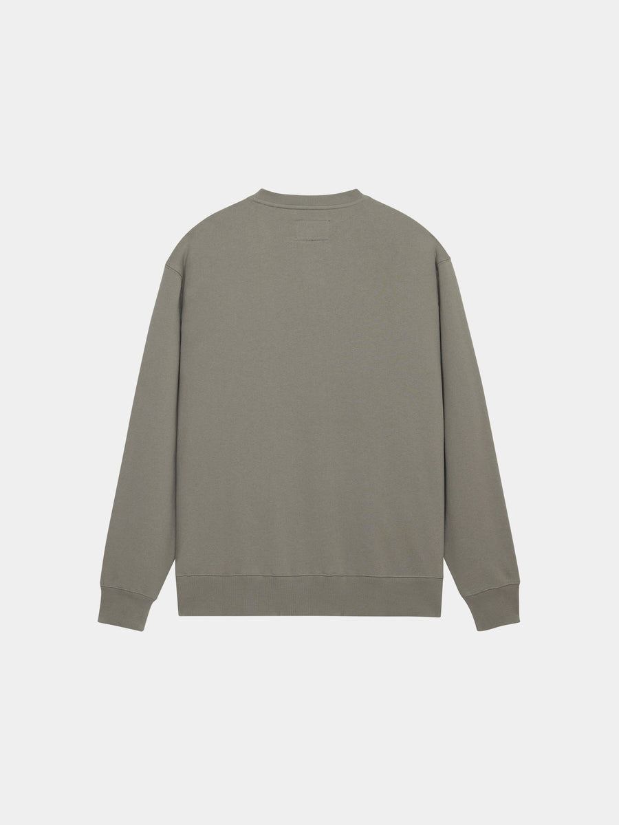 Alpha Industries Essential Crewneck, olive-green sweater with long sleeves.