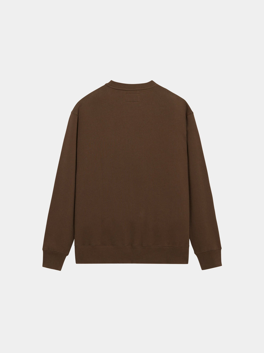 Alpha Industries Essential Crewneck, plain brown sweater.