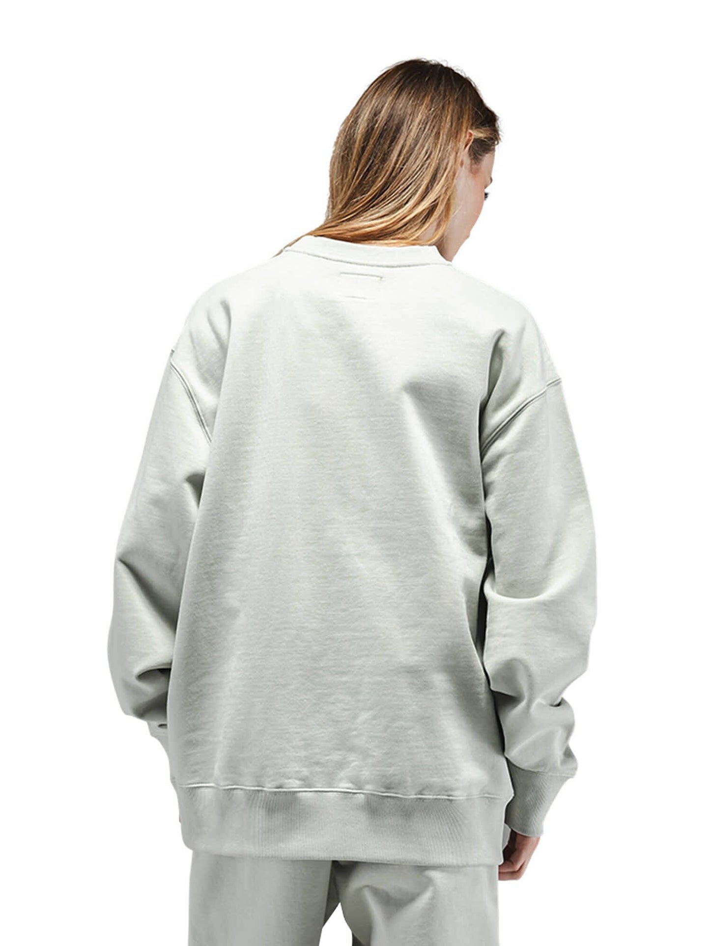 Alpha Industries Essential French Terry Crewneck Gen Ii and matching pants in light grey.