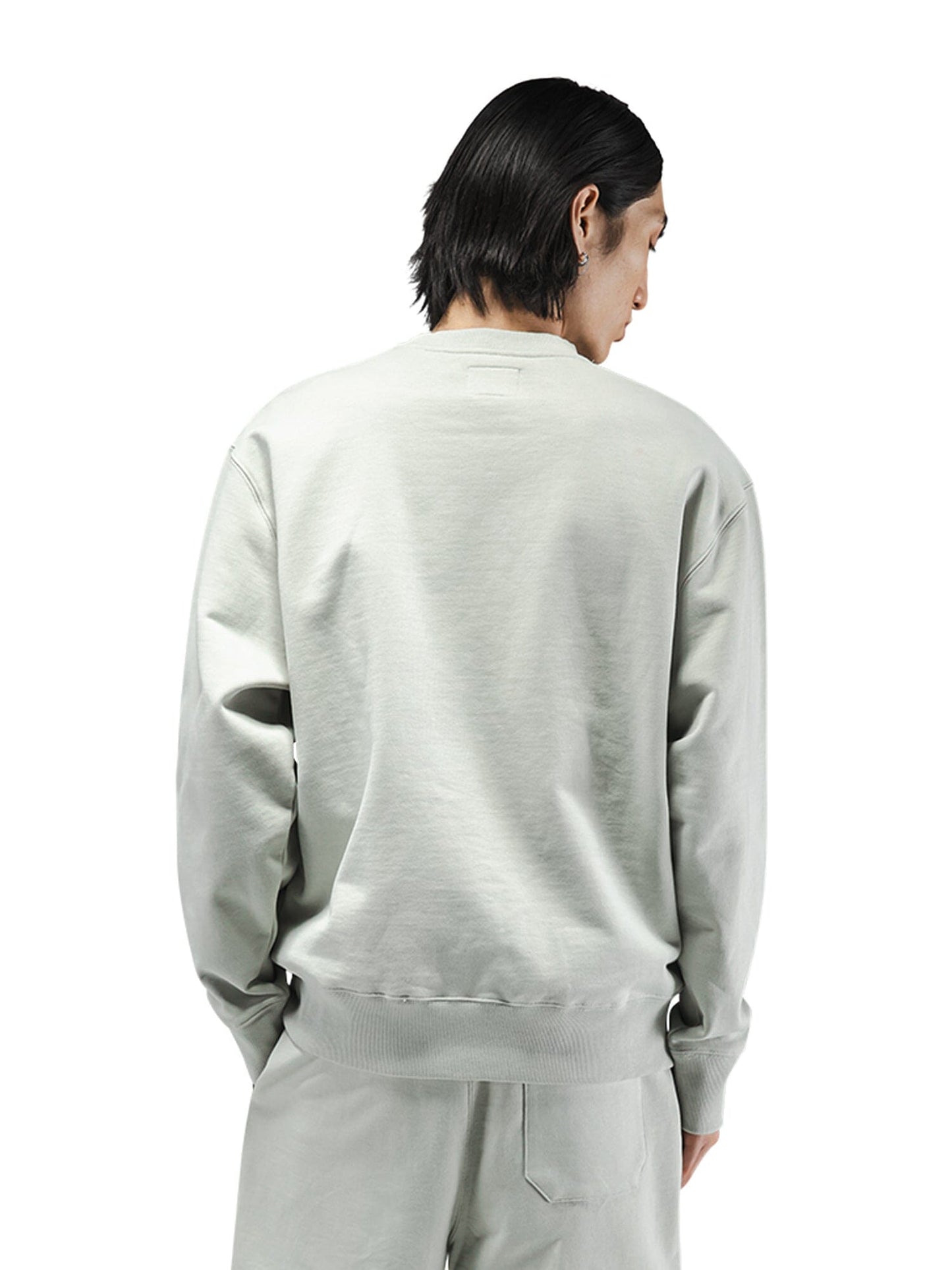 Alpha Industries Essential French Terry Crewneck Gen II in light gray, featuring matching pants.