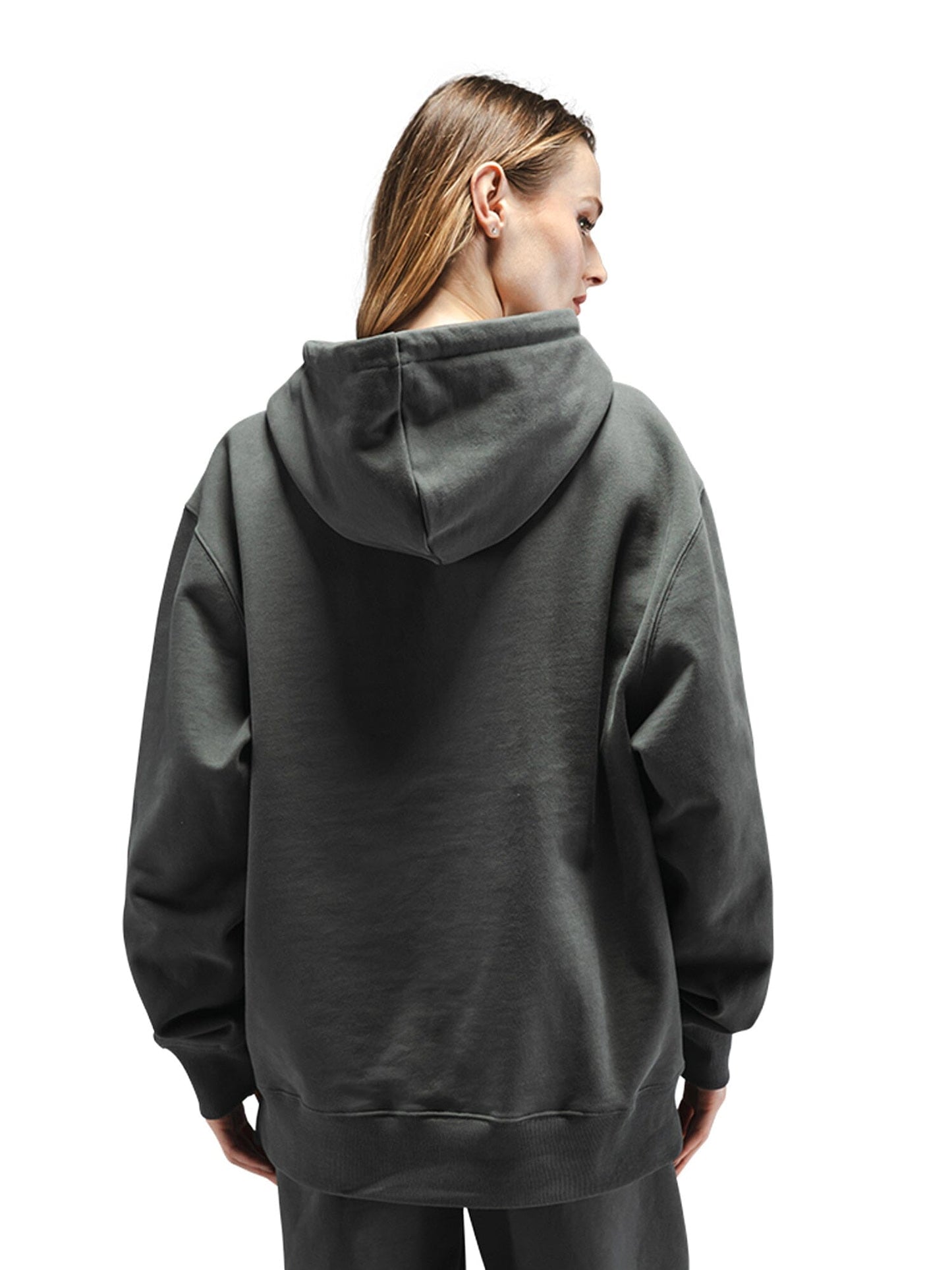 Alpha Industries Essential French Terry Hoodie Gen Ii in dark green with matching pants.