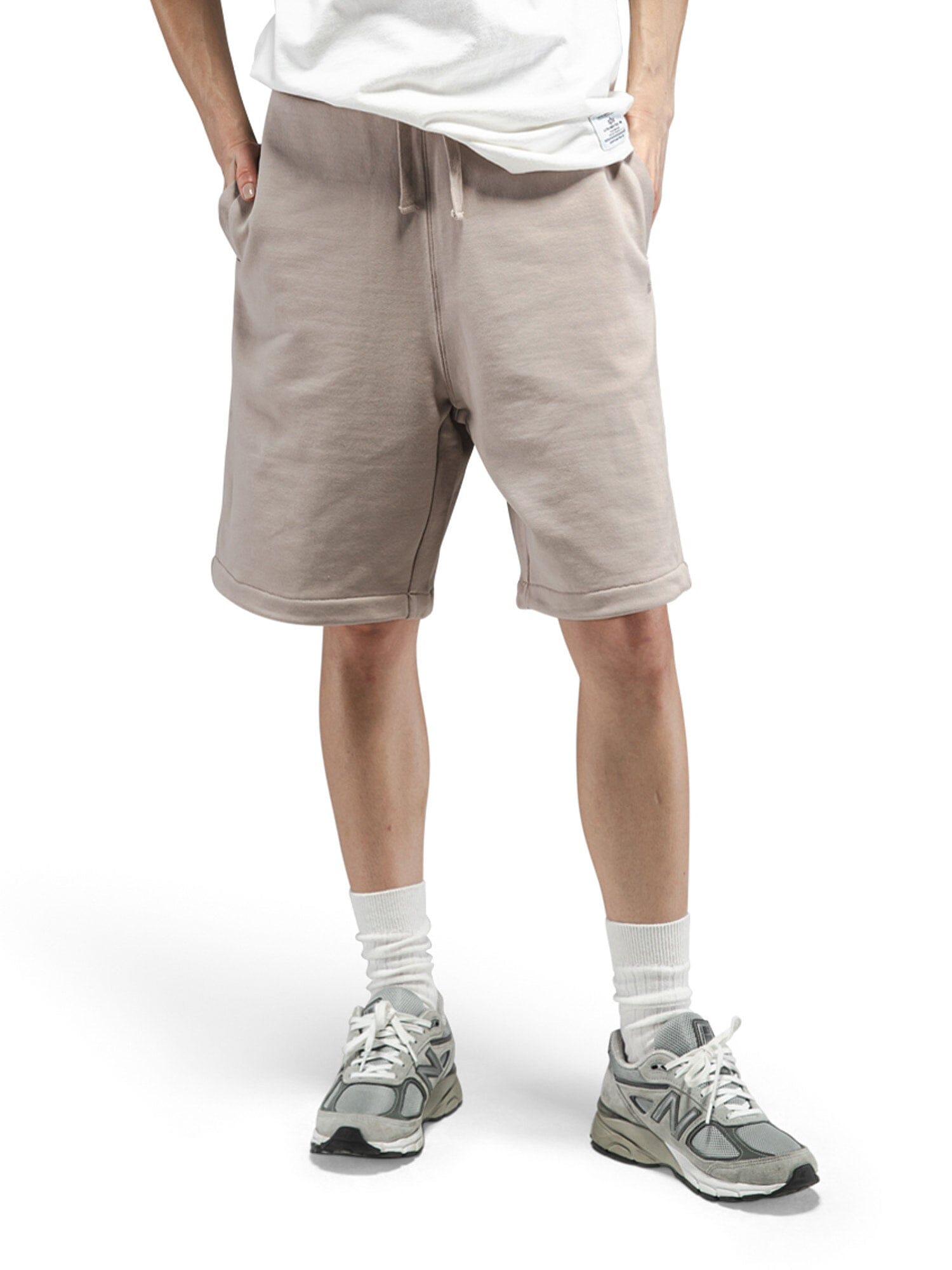 Alpha Industries Essential French Terry Short in beige.