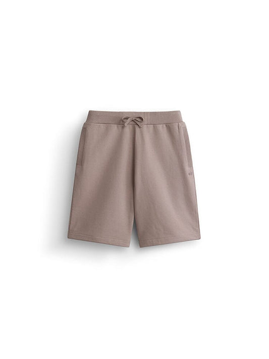 Alpha Industries Essential French Terry Short, Atlas Khaki, elastic waistband, drawstring, side pockets.