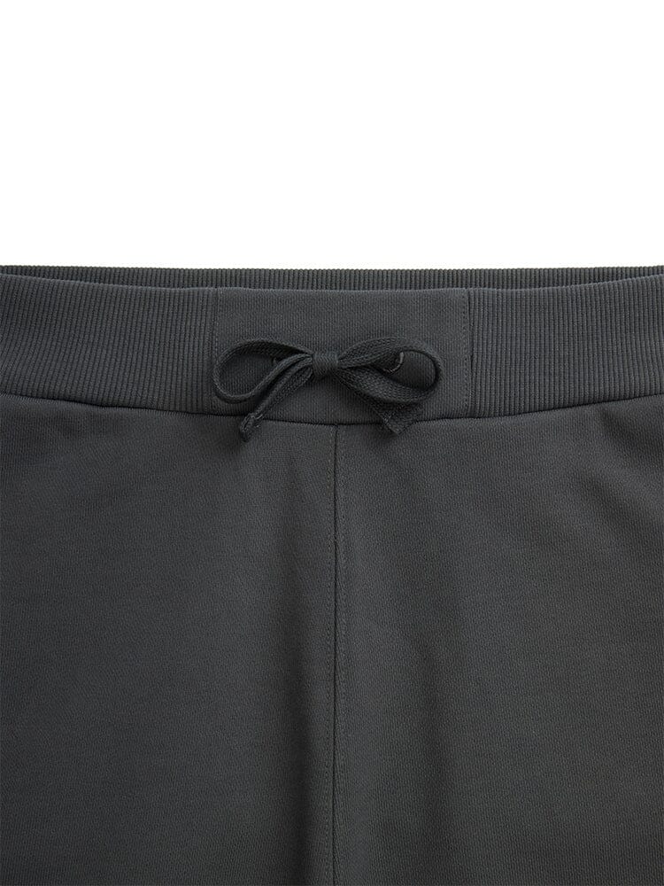 Alpha Industries Essential French Terry Sweatpant, dark gray elastic waistband with matching adjustable drawcord.