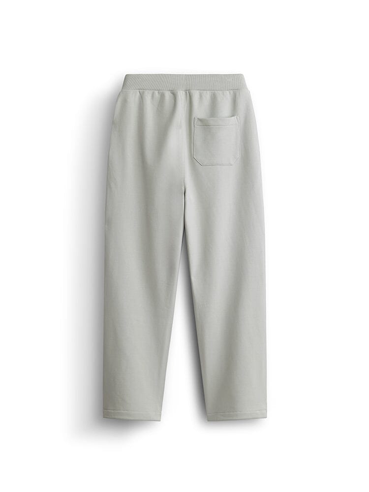 Alpha Industries Essential French Terry Sweatpant in Light Gray, elastic waistband, adjustable drawcord, single back pocket.