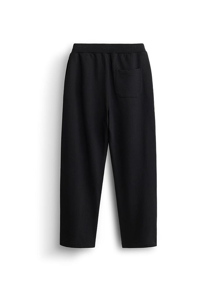 Alpha Industries Essential French Terry Sweatpant, black, french terry fabric, straight-leg fit, elastic waistband with drawcord, single back patch pocket.