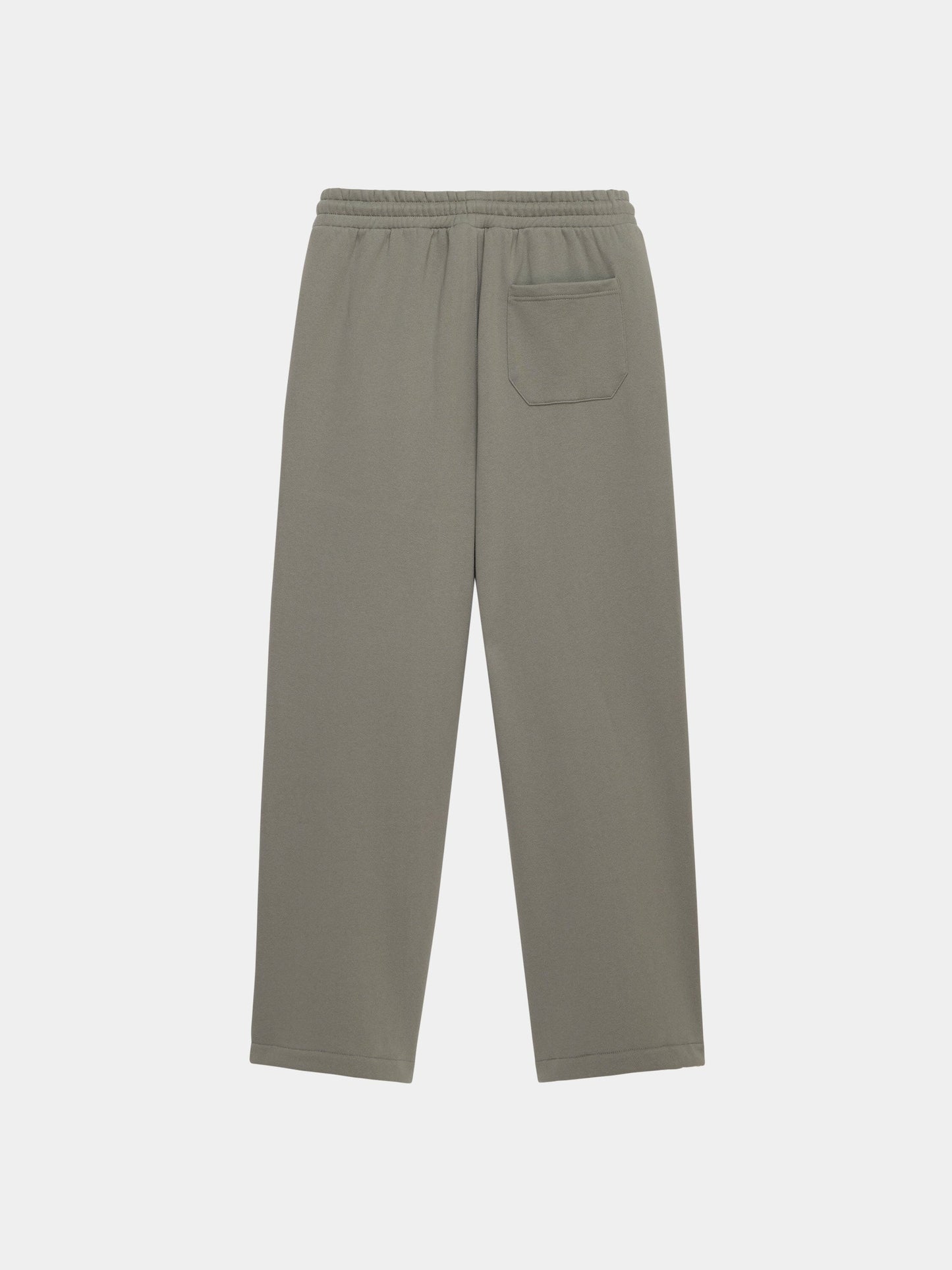 Alpha Industries Essential Sweatpants in gray cotton with straight-leg cut, elastic waistband, and single back pocket.