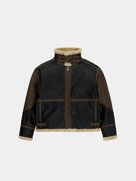 FAUX LEATHER B-3 MOD JACKET OUTERWEAR Alpha Industries ESPRESSO XS