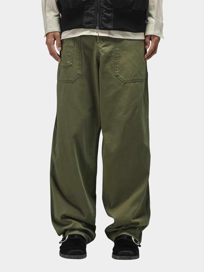 Alpha Industries Hungarian Fatigue Mod Pant in cotton herringbone with large front pockets.