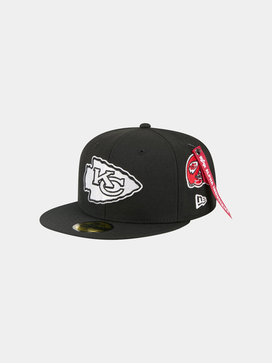 KANSAS CITY CHIEFS X ALPHA X NEW ERA 59FIFTY FITTED CAP ACCESSORY Alpha Industries BLACK 7 1/8