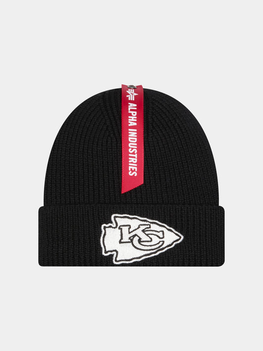 KANSAS CITY CHIEFS X ALPHA X NEW ERA SHORT CUFF BEANIE ACCESSORY Alpha Industries BLACK O/S