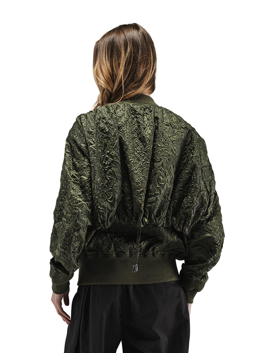Alpha Industries L-2B Bubble Flight Jacket W, olive green, textured shell.
