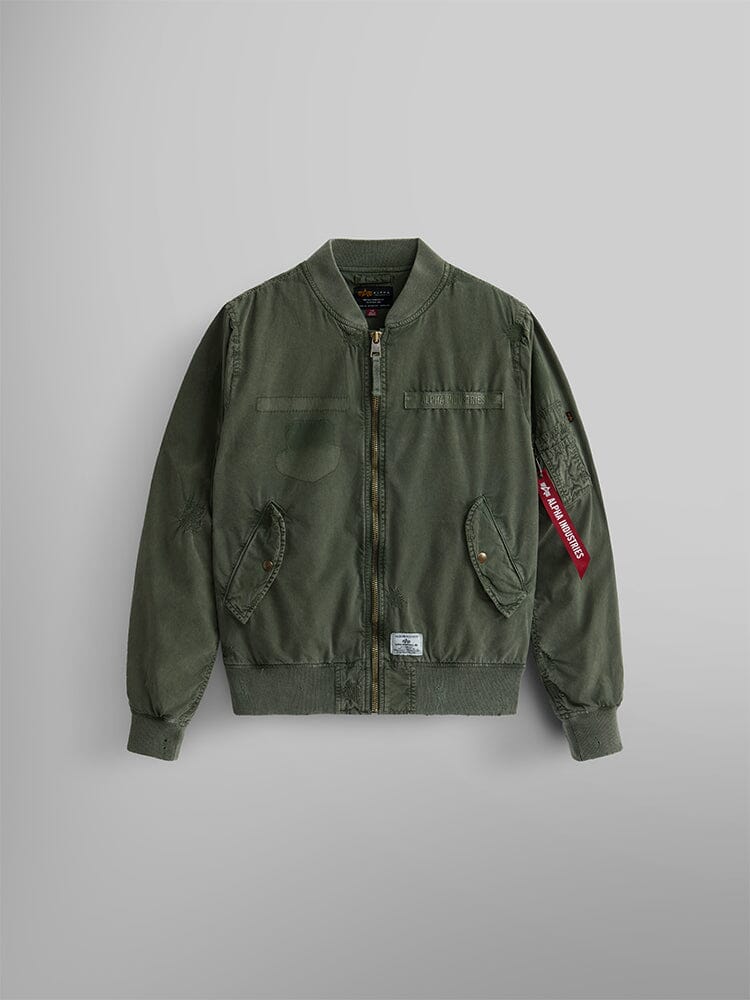 L-2B RIP AND REPAIR BOMBER JACKET OUTERWEAR Alpha Industries OG-107 GREEN XS