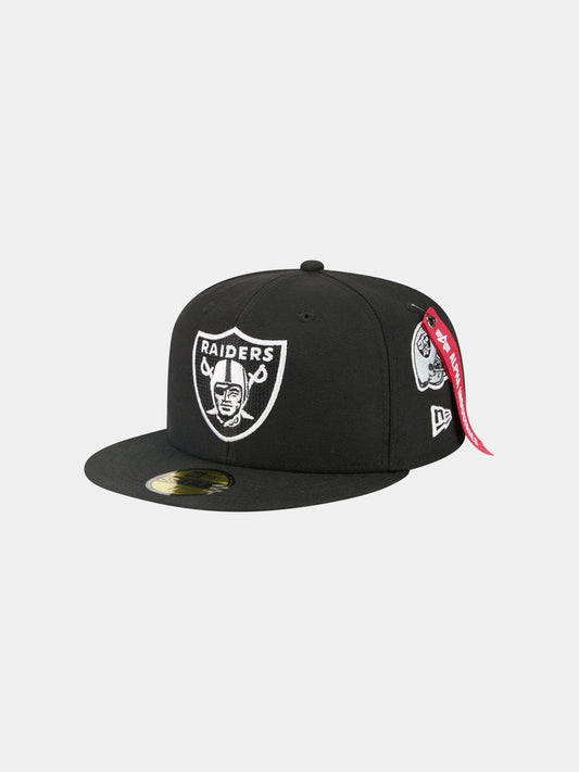 LAS VEGAS RAIDERS X ALPHA X NEW ERA 59FIFTY FITTED CAP ACCESSORY Alpha Industries BLACK 7 1/8