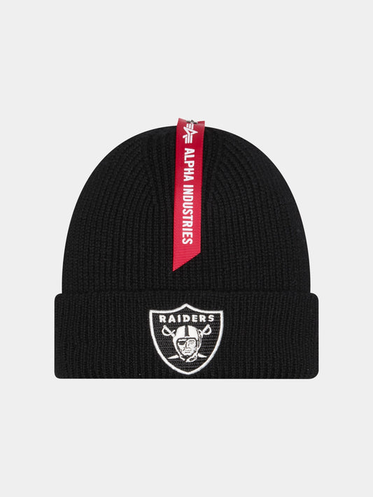 LAS VEGAS RAIDERS X ALPHA X NEW ERA SHORT CUFF BEANIE ACCESSORY Alpha Industries BLACK O/S