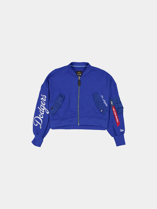 LOS ANGELES DODGERS X ALPHA X NEW ERA L-2B FRENCH TERRY JACKET WOMENS OUTERWEAR Alpha Industries BLUE XS