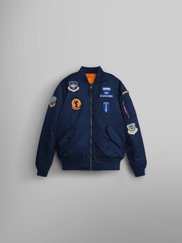 MA-1 SQUADRON BOMBER JACKET Y OUTERWEAR Alpha Industries REPLICA BLUE 2T 