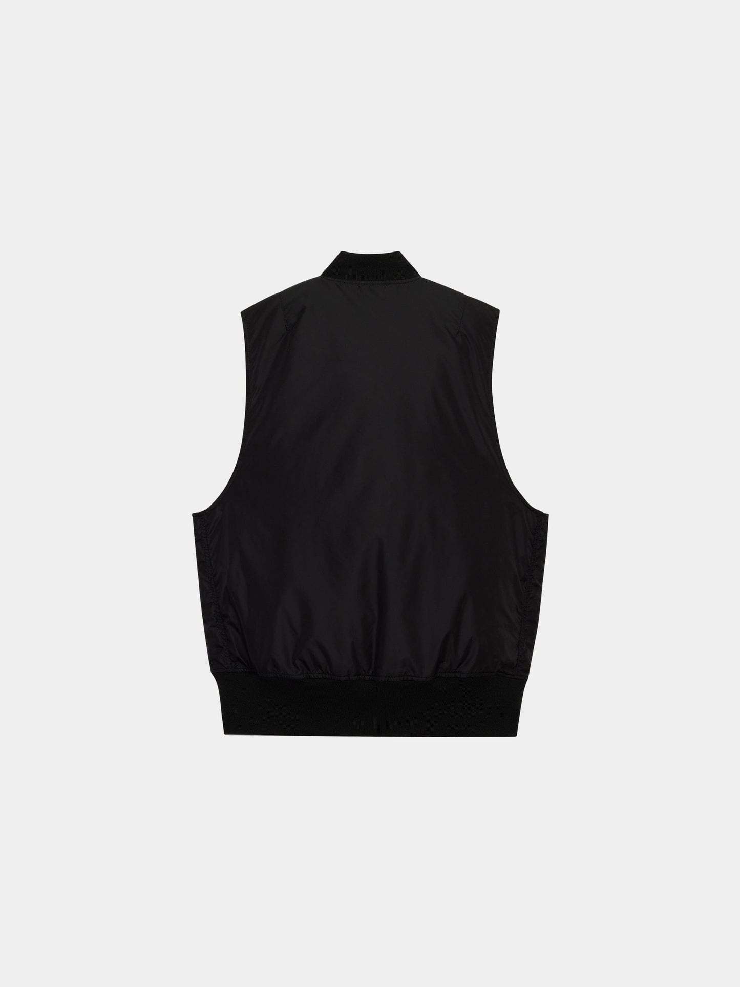 Alpha Industries MA-1 Oxford Vest, black, military-inspired design.