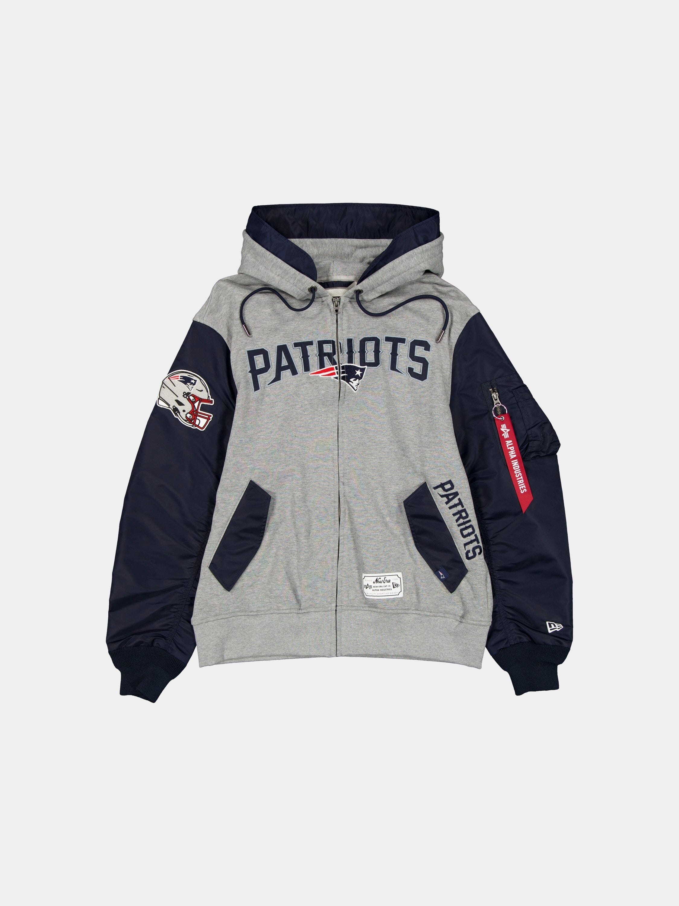New England Patriots X Alpha X New Era MA-1 Zip-Up Hoodie | Alpha