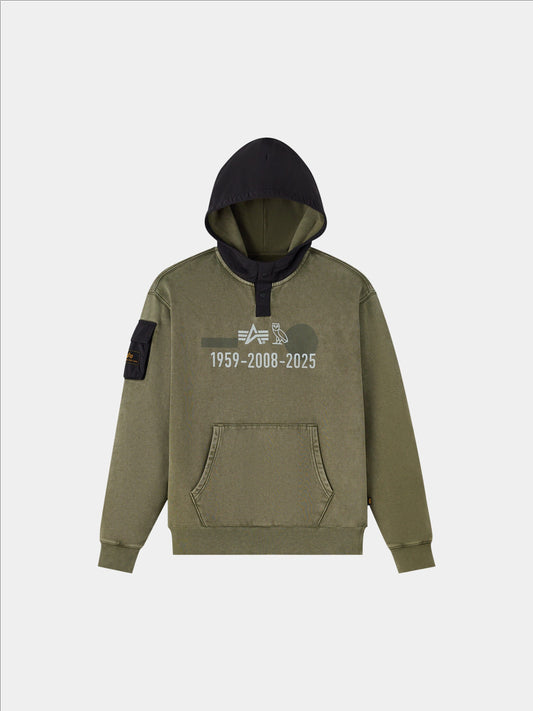 OVO X ALPHA GARMENT DYE HOODIE COLLAB Alpha Industries OG-107 GREEN XS
