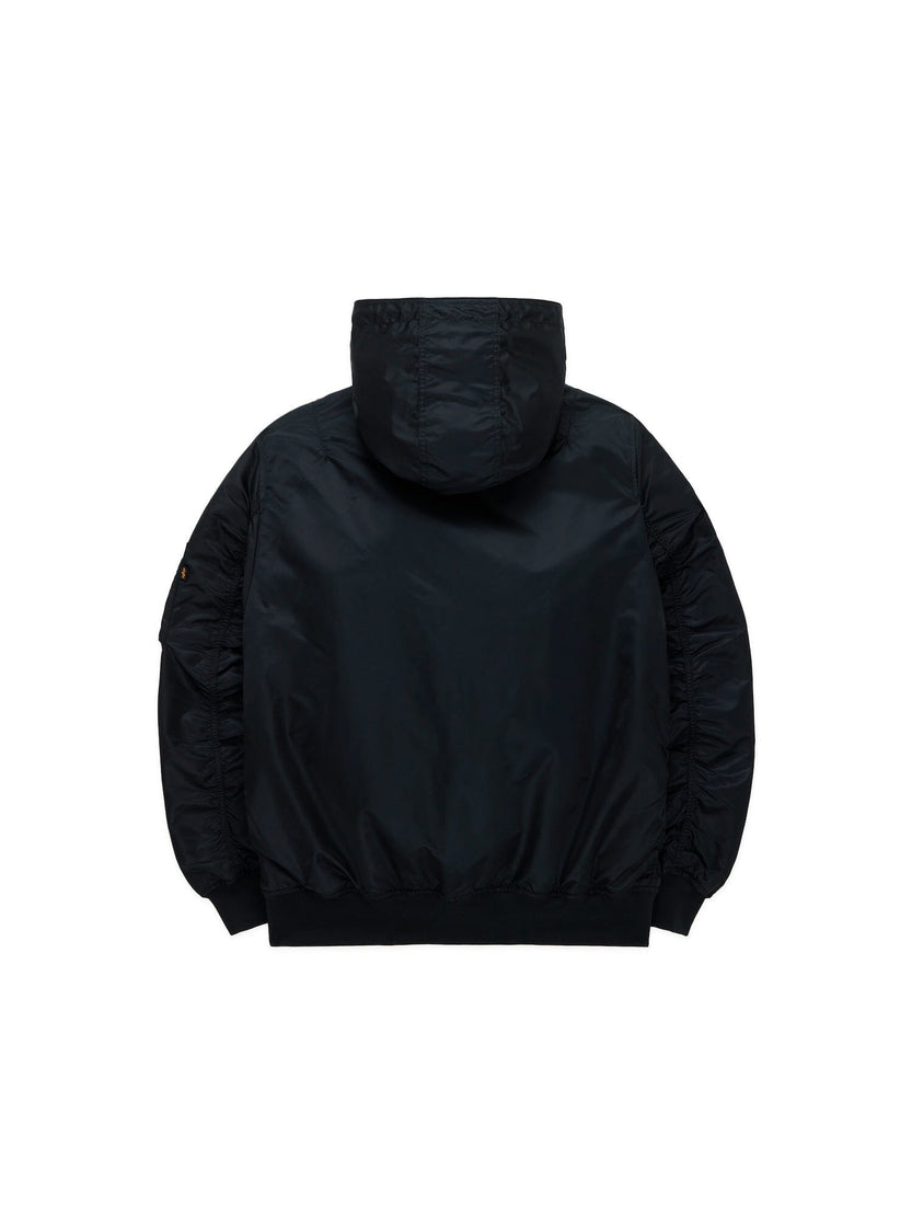 Philadelphia Eagles L-2B Bomber Jacket Alpha Industries Black high collar ribbed cuffs hem water resistant finish.