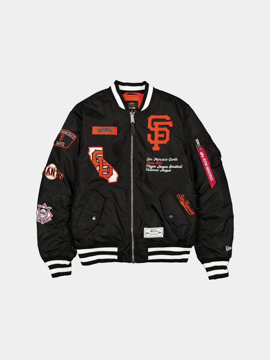 SAN FRANCISCO GIANTS X ALPHA X NEW ERA MA-1 BOMBER JACKET OUTERWEAR Alpha Industries BLACK/WHITE S