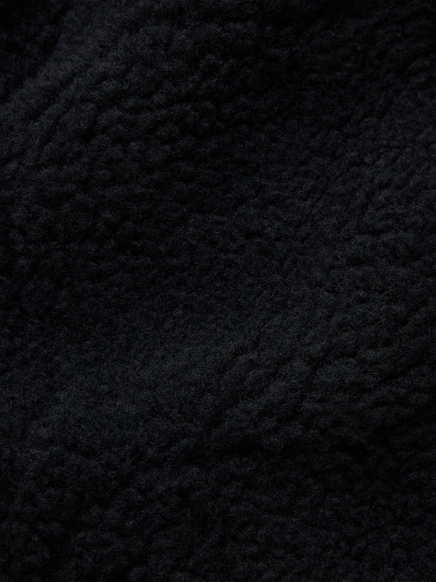 Alpha Industries Sherpa Onion Quilting Flight Jacket, black textured fleece fabric with irregular patterns.