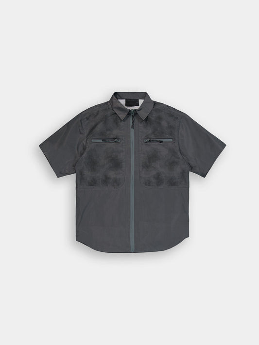 SHORT SLEEVE LASER CUT SHIRT TOP Alpha Industries CHARCOAL XS