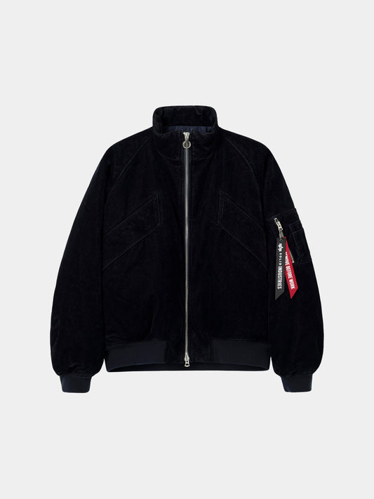 SOLID HOMME X ALPHA VELVET DENIM MA-1 JACKET OUTERWEAR Alpha Industries NAVY S