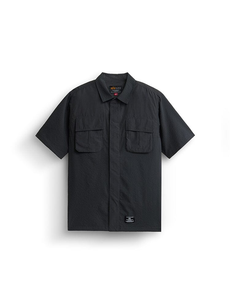 SS SEERSUCKER SHIRT TOP Alpha Industries CHARCOAL XS