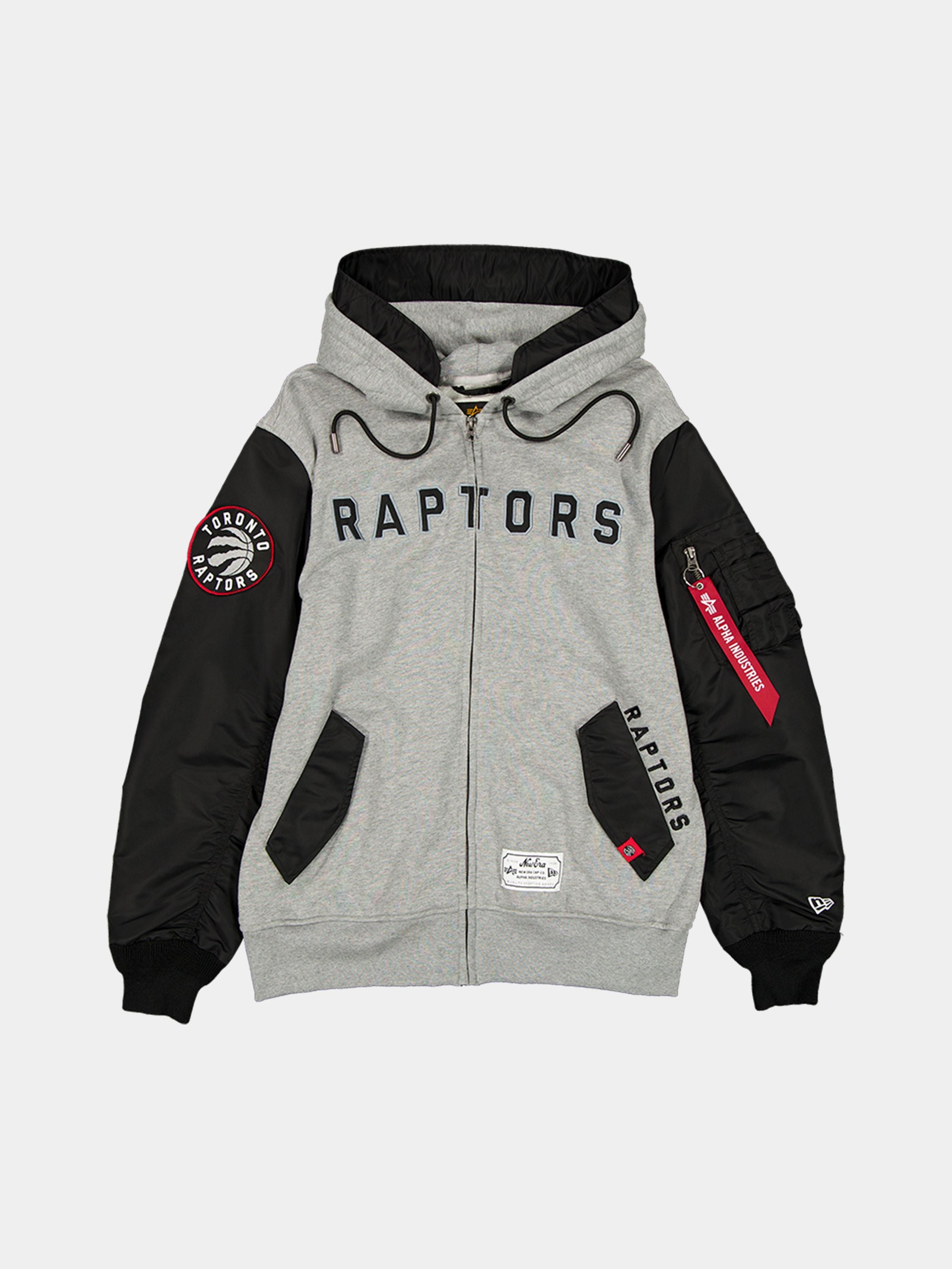TORONTO RAPTORS X ALPHA X NEW ERA MA-1 ZIP UP HOODIE OUTERWEAR Alpha Industries BLACK S