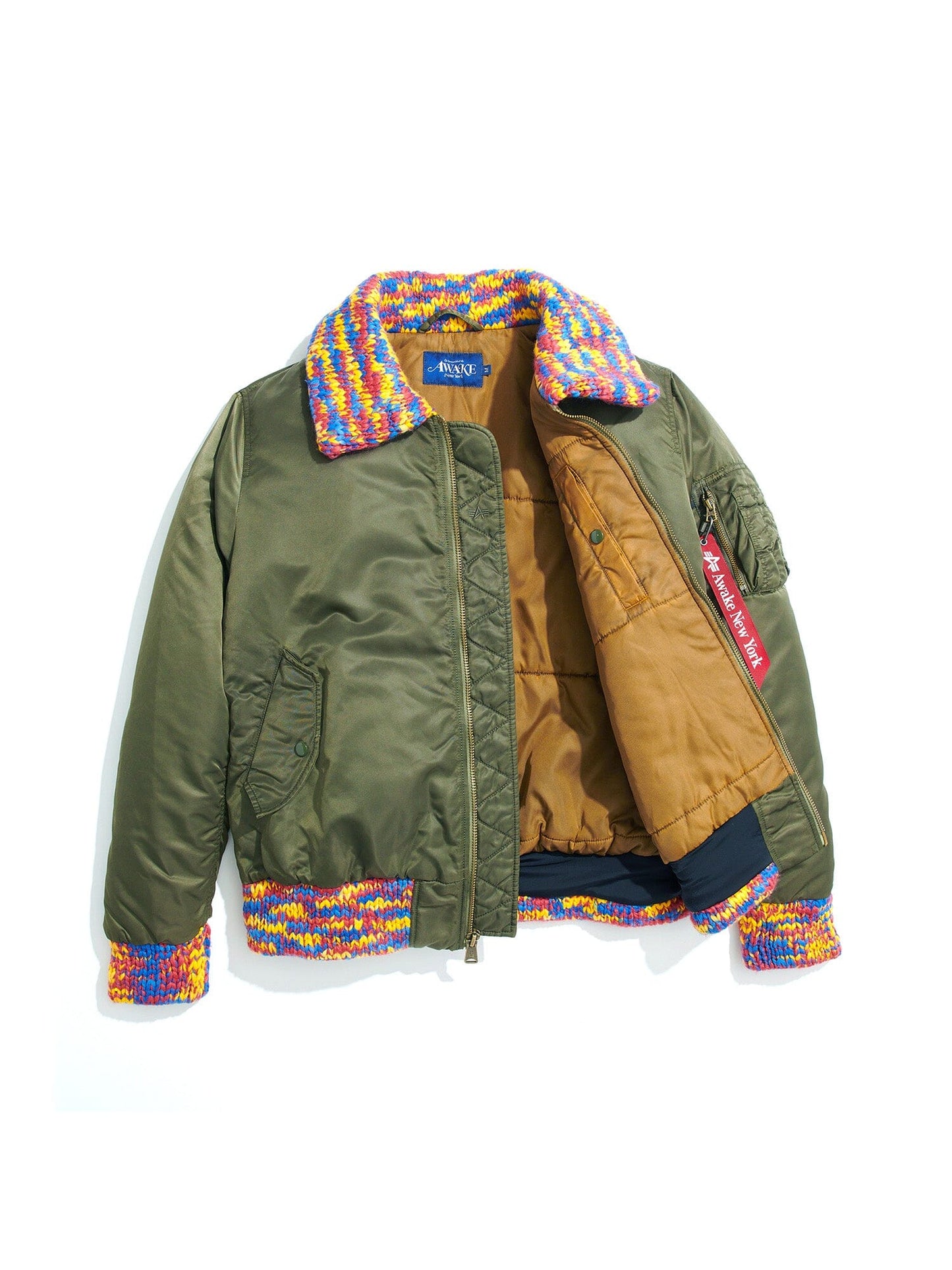 AWAKE X ALPHA MA-1 KNIT TRIMMED WASHED BOMBER JACKET OUTERWEAR Alpha Industries 