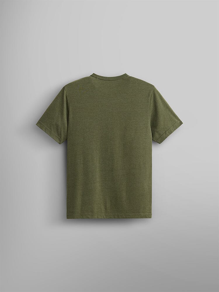 Alpha Industries Essential Tee, olive green short-sleeve cotton shirt.