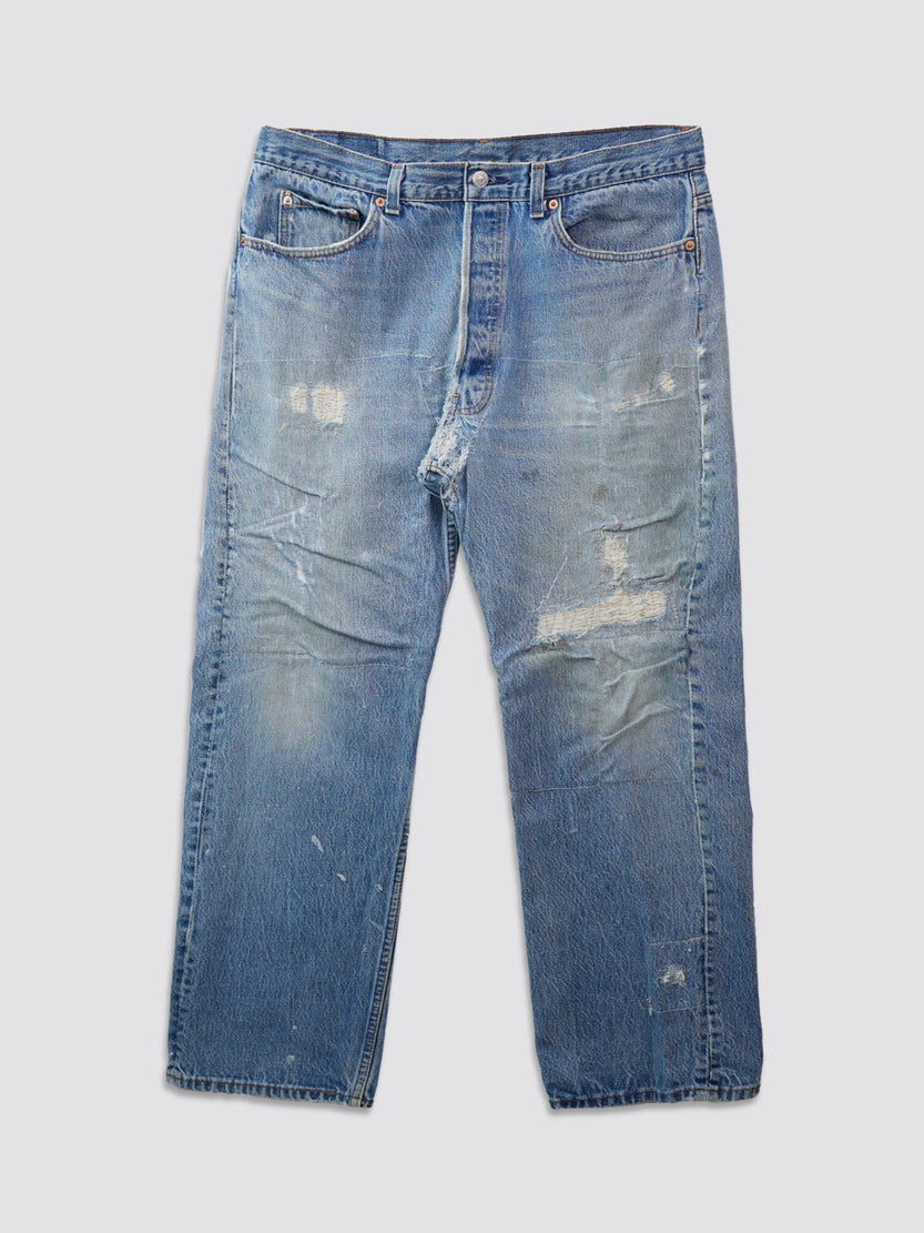 LEVIS 501 1980S REPAIRED RESUPPLY Alpha Industries BLUE 34 