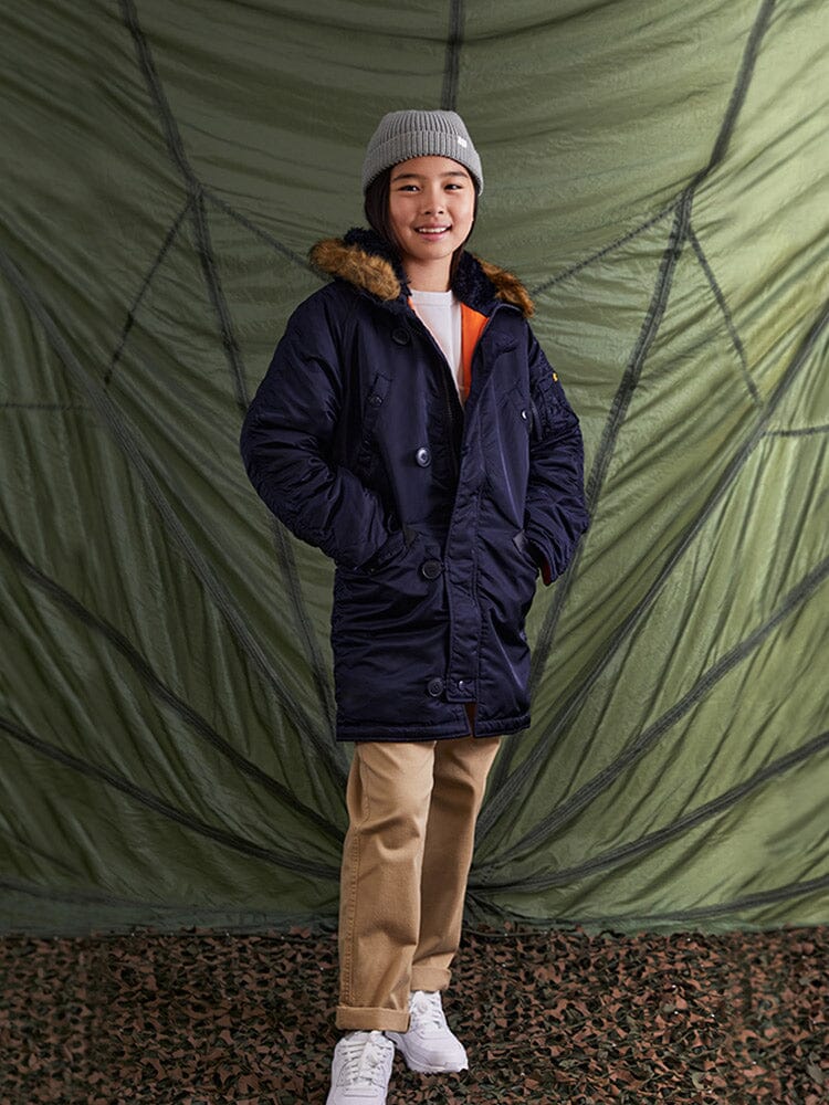 Alpha Industries N-3b Parka Youth, fur hood.