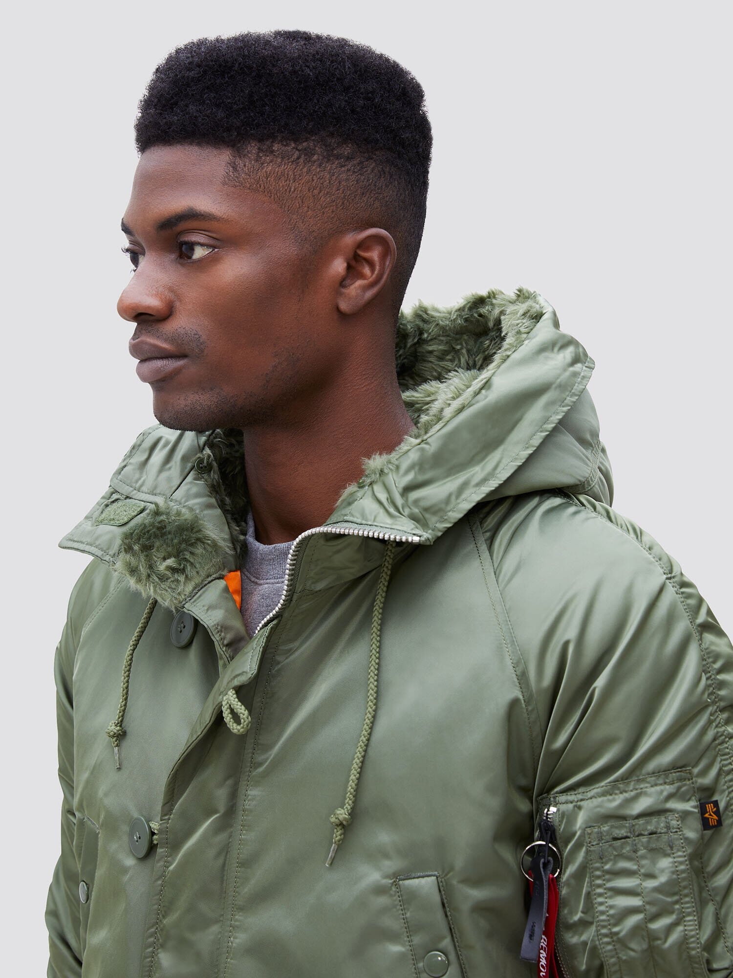 Alpha Industries N-3B Slim Gen I Parka, faux fur lining, water resistant, MA-1 utility pocket.