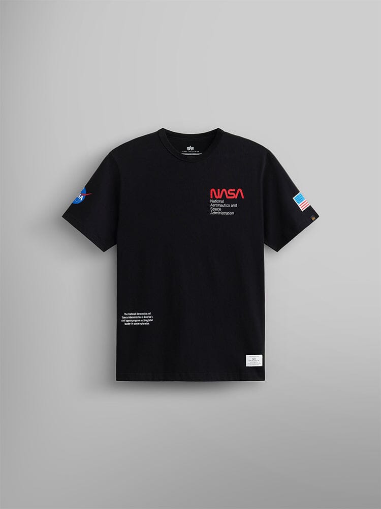 NASA WORM LOGO GEN II TEE TOP Alpha Industries BLACK 2XL