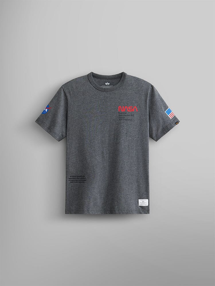 NASA WORM LOGO GEN II TEE TOP Alpha Industries DARK CHARCOAL HEATHER 2XL