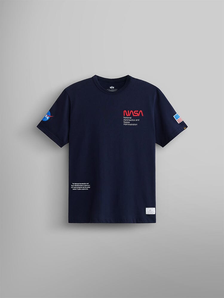 NASA WORM LOGO GEN II TEE TOP Alpha Industries REPLICA BLUE 2XL